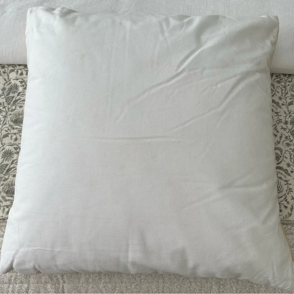 Yellow & White Contrast Linen Throw Pillow- 24 x 24 Threshold - Spring / Summer